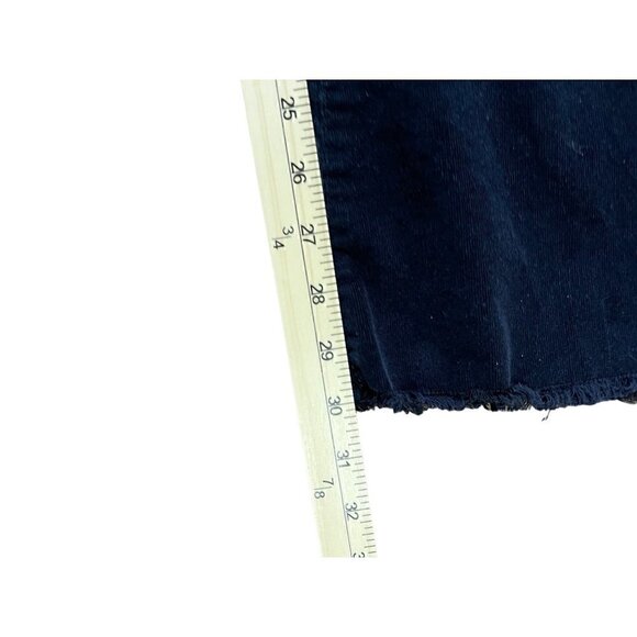 Knox Rose Pants Sz 12 Coruroy Black Raw Hem Wide Leg Pull On Elastic Waist - Picture 6 of 7